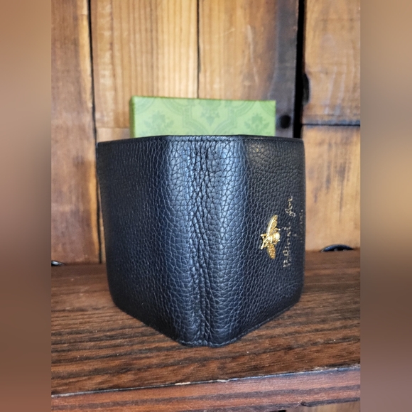 Gucci Wallet Blind For Love Bee Black GG Foldover Snap - Picture 5 of 9